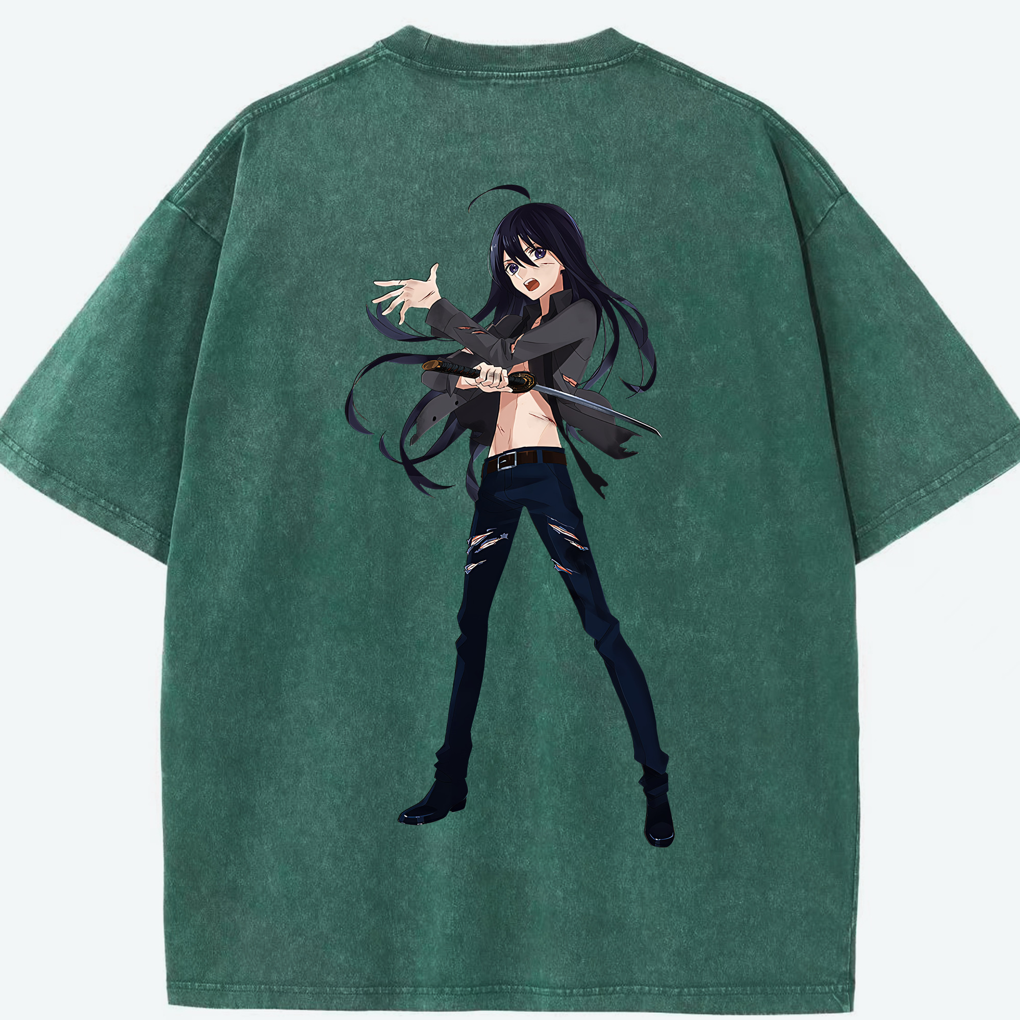 （画像用） 刀剣乱舞 Touken Ranbu 綿100% ヴィンテージ風 半袖Tシャツ（背面プリント）